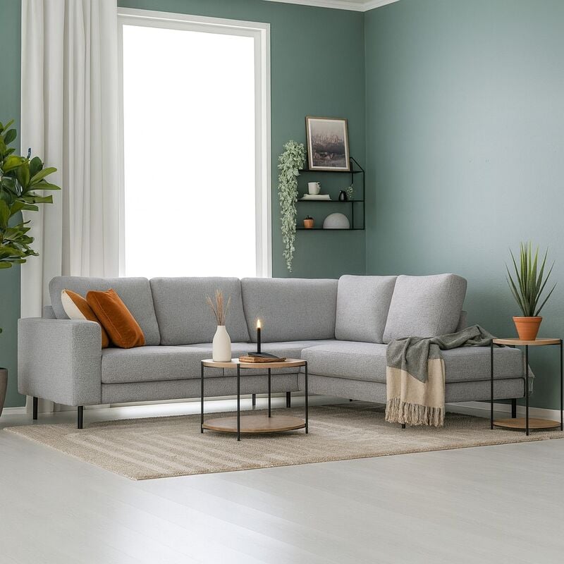 Kairo avokulmasohva oikea vaaleanharmaa Hygge 80